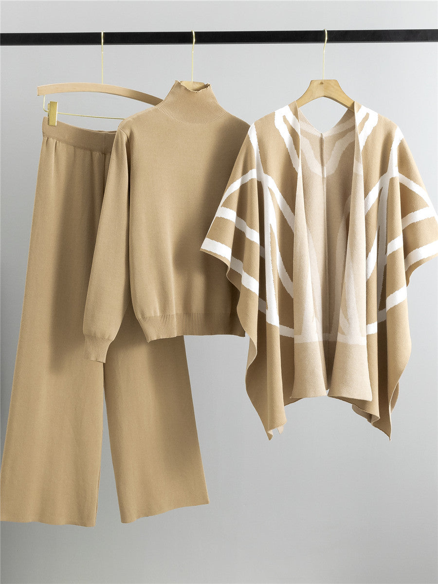Completo Casual Pantalone Knit Stripes & Flowers
