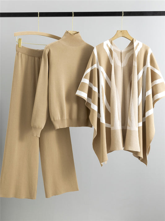 Completo Casual Pantalone Knit Stripes & Flowers