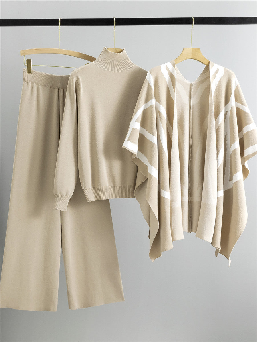 Completo Casual Pantalone Knit Stripes & Flowers