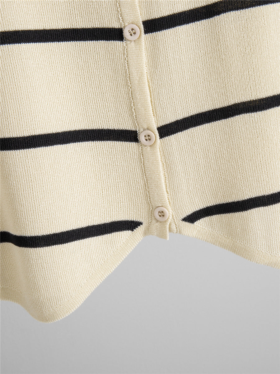 Completo Gonna Casual Striped Cardigan & Skirt