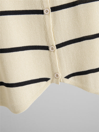 Completo Gonna Casual Striped Cardigan & Skirt