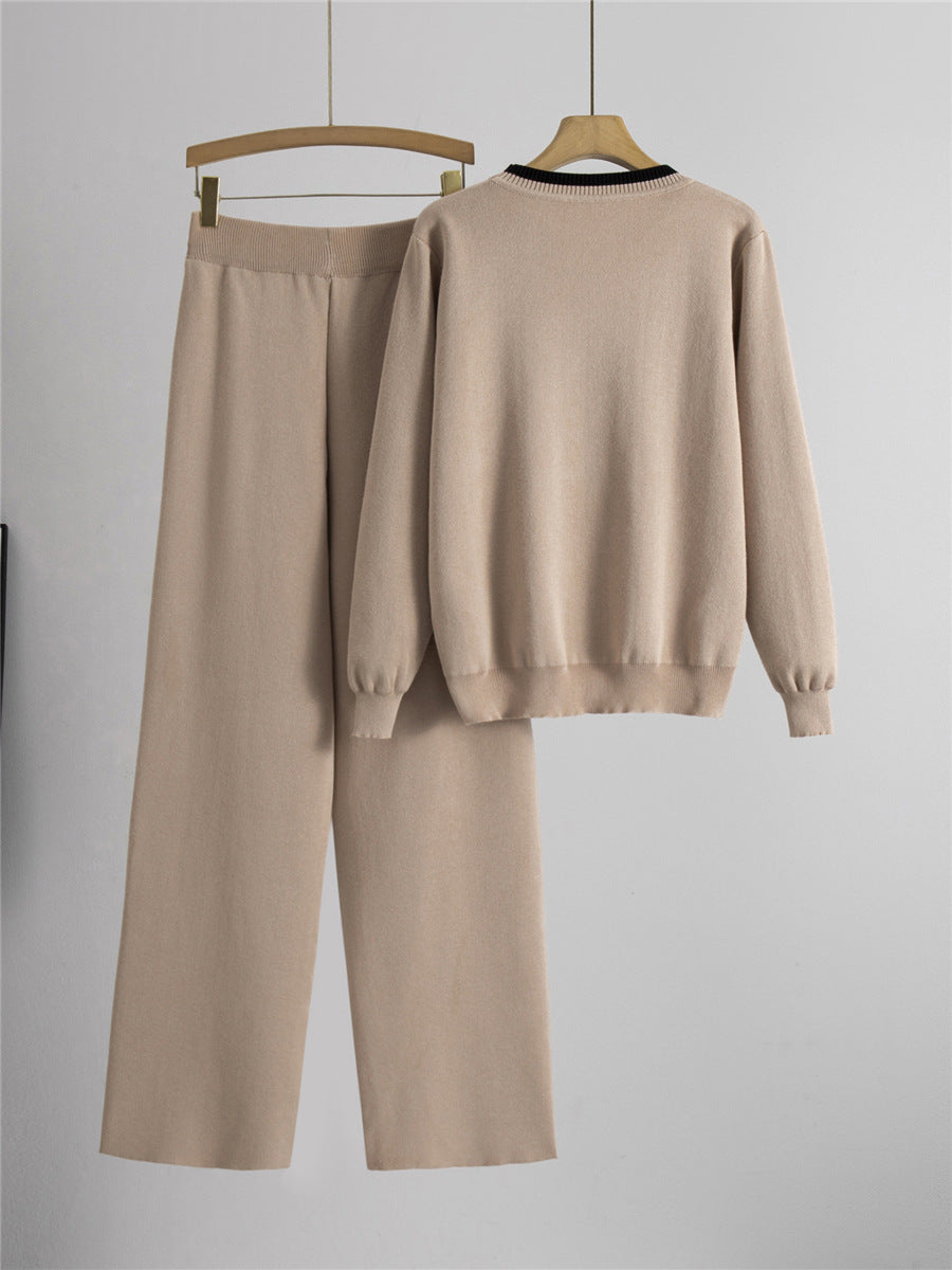 Completo Casual Pantalone Beaded Contrast Suit