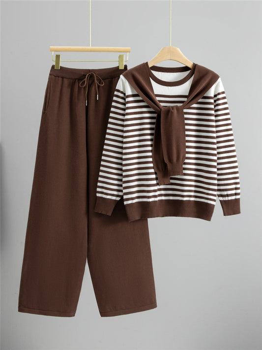 Completo Casual Pantalone Striped Contrast Suit
