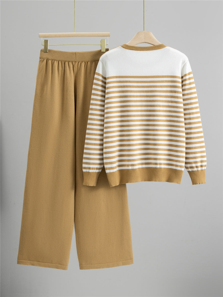 Completo Casual Pantalone Striped Contrast Suit