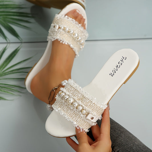 Sandalo Flat Casual Pearl Cloth