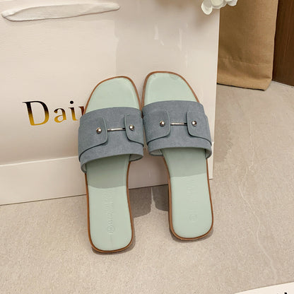 Sandalo Flat Casual Cowhide