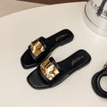 Sandalo Flat Single Strap Metal