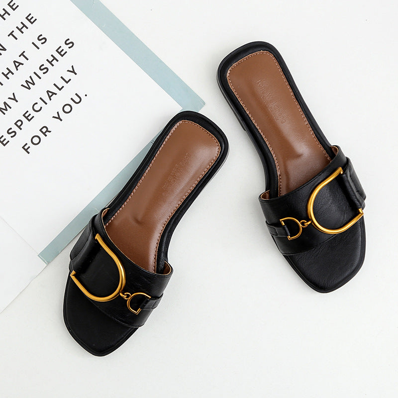 Sandalo Flatform Casual Metal