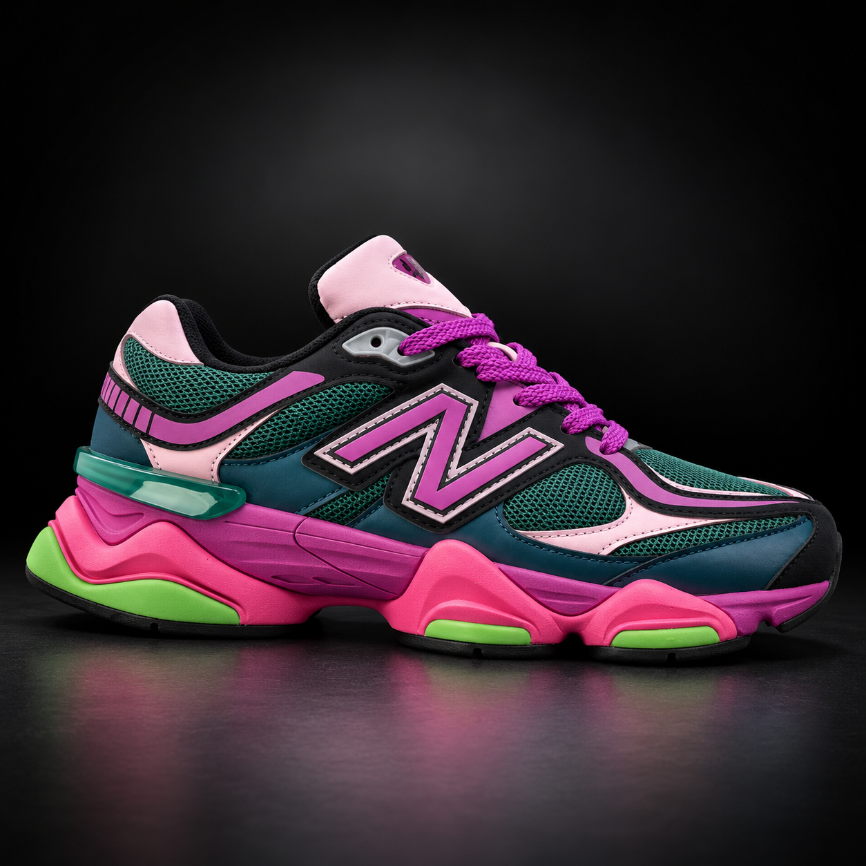 New Balance 9060 - Edizione Speciale Multi-Color Neon (Pink, Teal & Green)