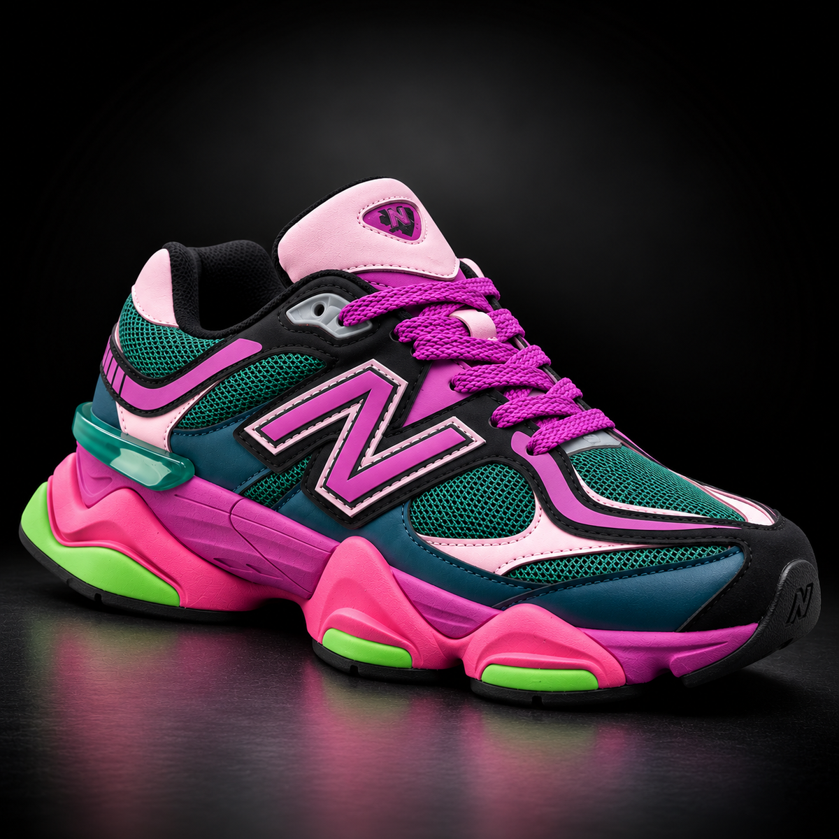 New Balance 9060 - Edizione Speciale Multi-Color Neon (Pink, Teal & Green)