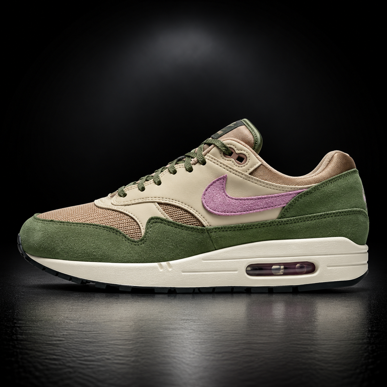 Nike Air Max 1 - Edizione Speciale Khaki, Forest Green & Pink