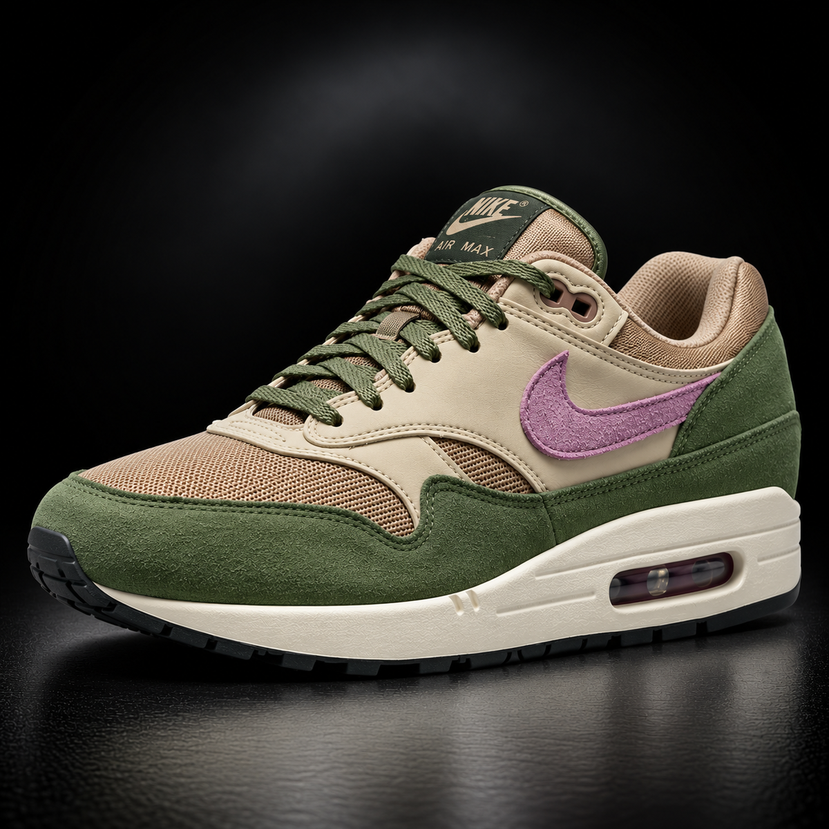 Nike Air Max 1 - Edizione Speciale Khaki, Forest Green & Pink