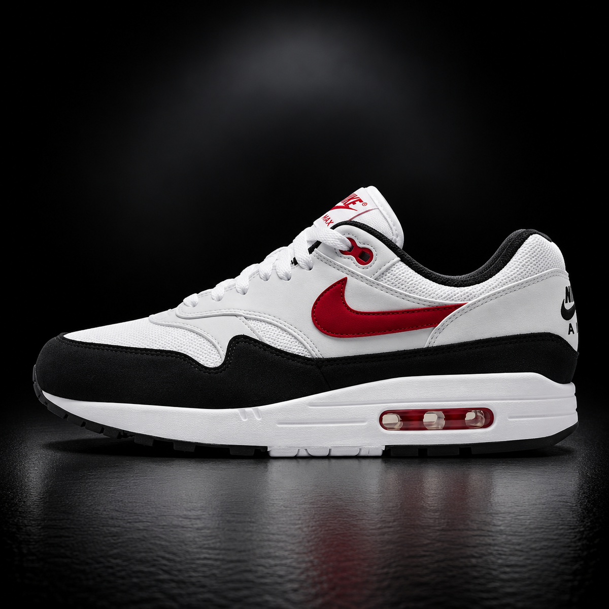 Nike Air Max 1 - Edizione Speciale White, Black & University Red