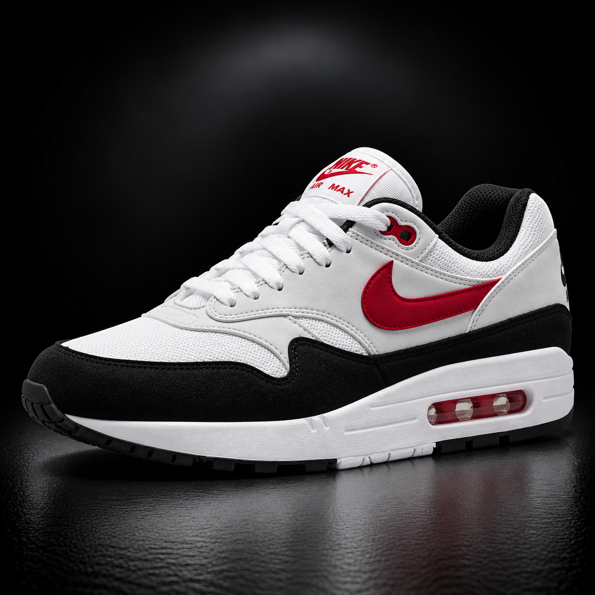 Nike Air Max 1 - Edizione Speciale White, Black & University Red