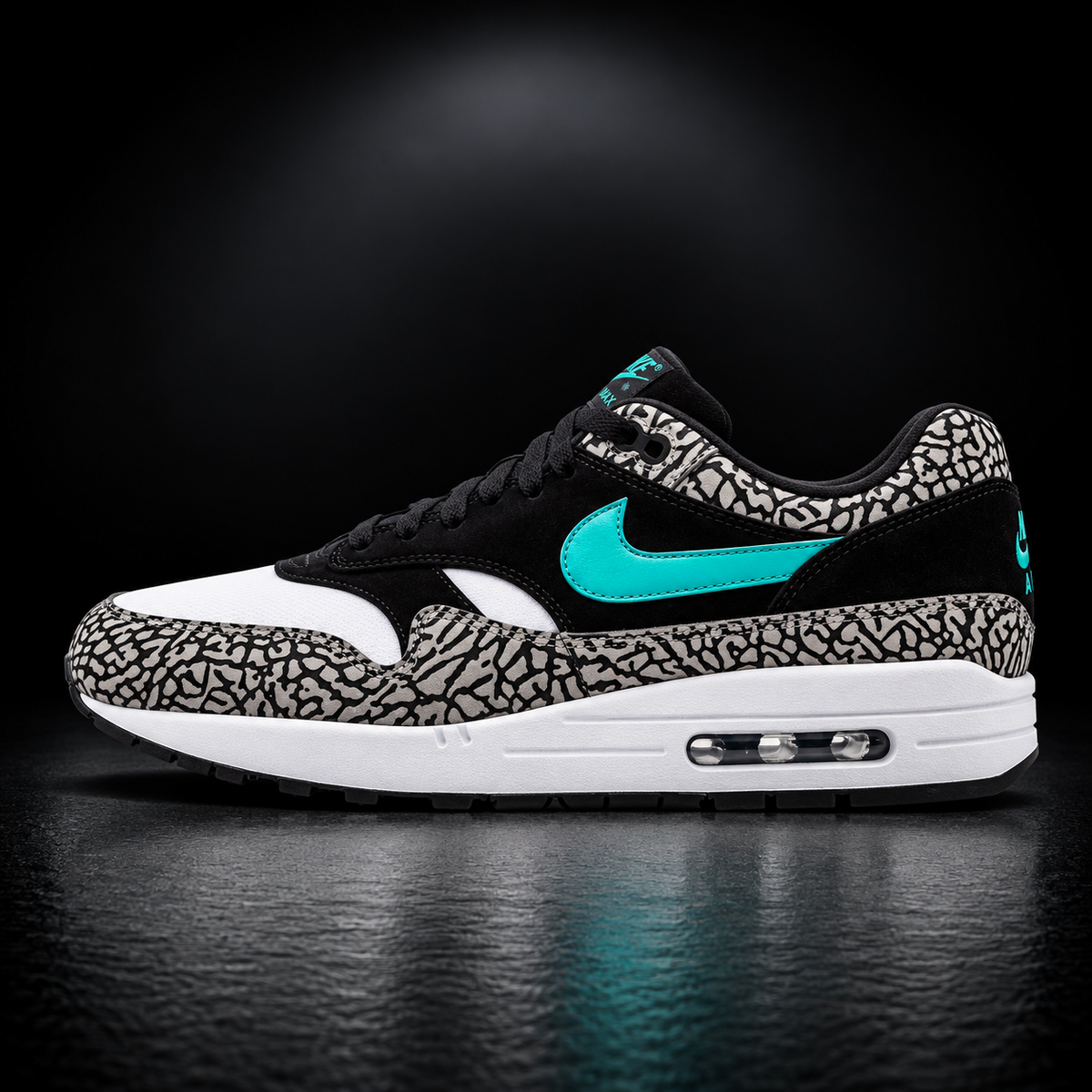 Nike Air Max 1 - Edizione Speciale Black, White & Turquoise Elephant
