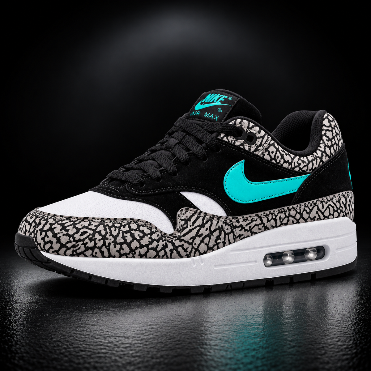 Nike Air Max 1 - Edizione Speciale Black, White & Turquoise Elephant