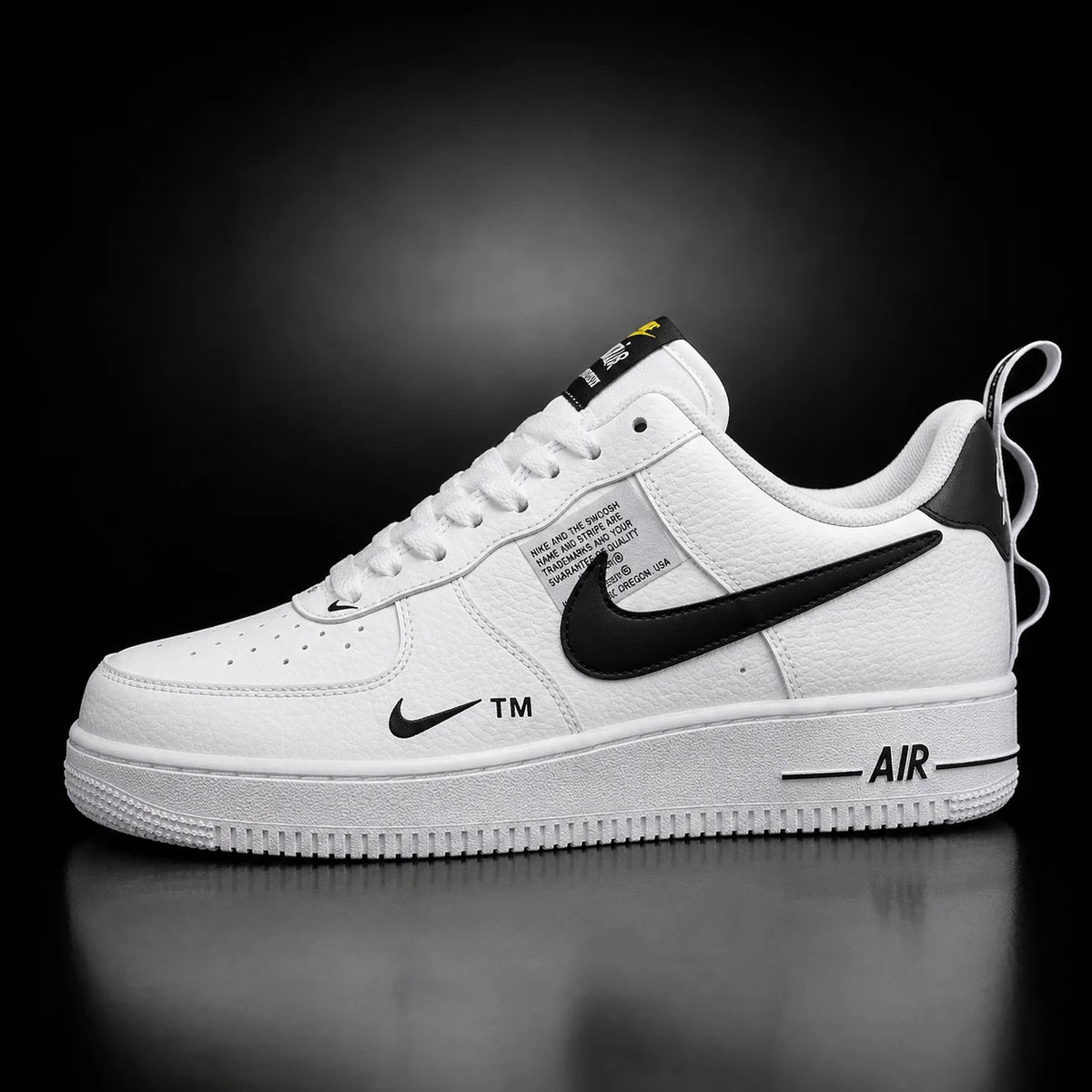 Air Force 1 White & Black Swoosh