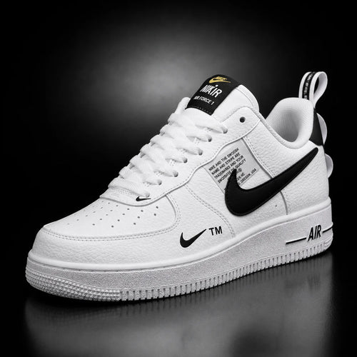 Air Force 1 White & Black Swoosh