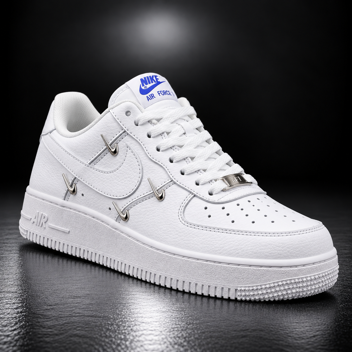 Air Force 1 White Metallic Swoosh