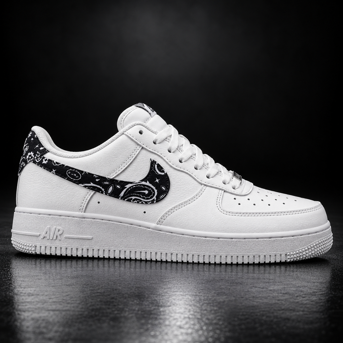 Air Force 1 White Paisley Black