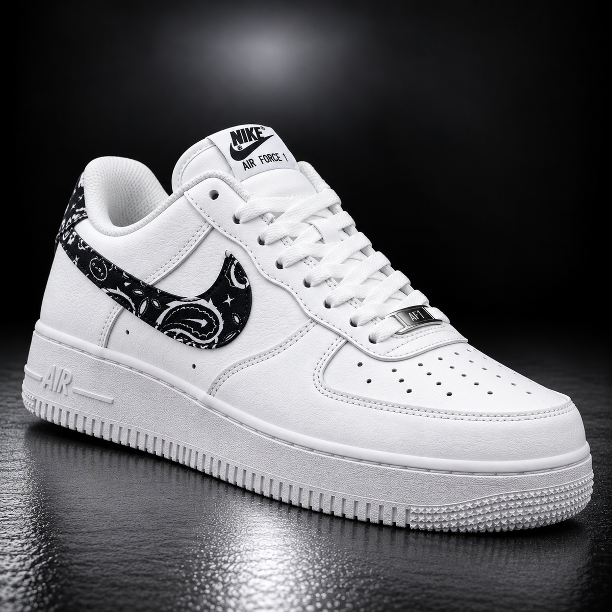 Air Force 1 White Paisley Black