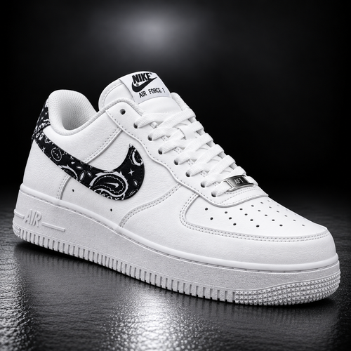 Air Force 1 White Paisley Black