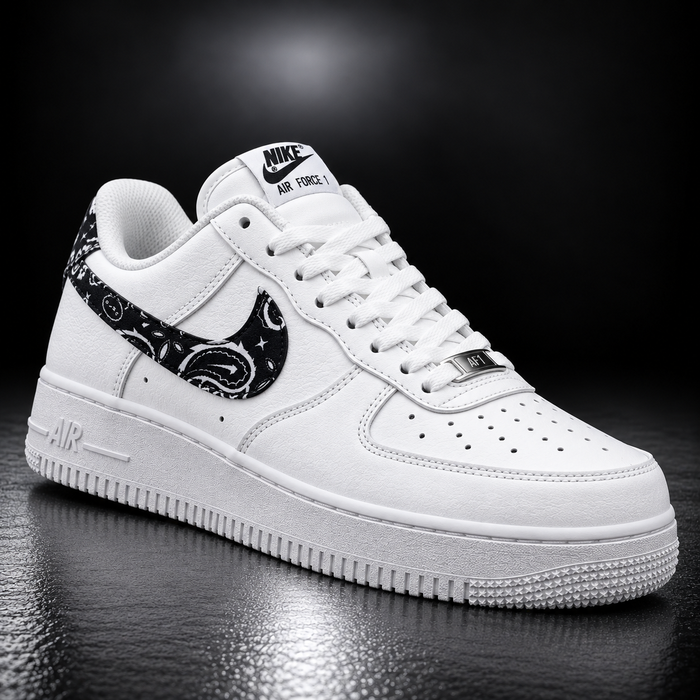 Air Force 1 White Paisley Black