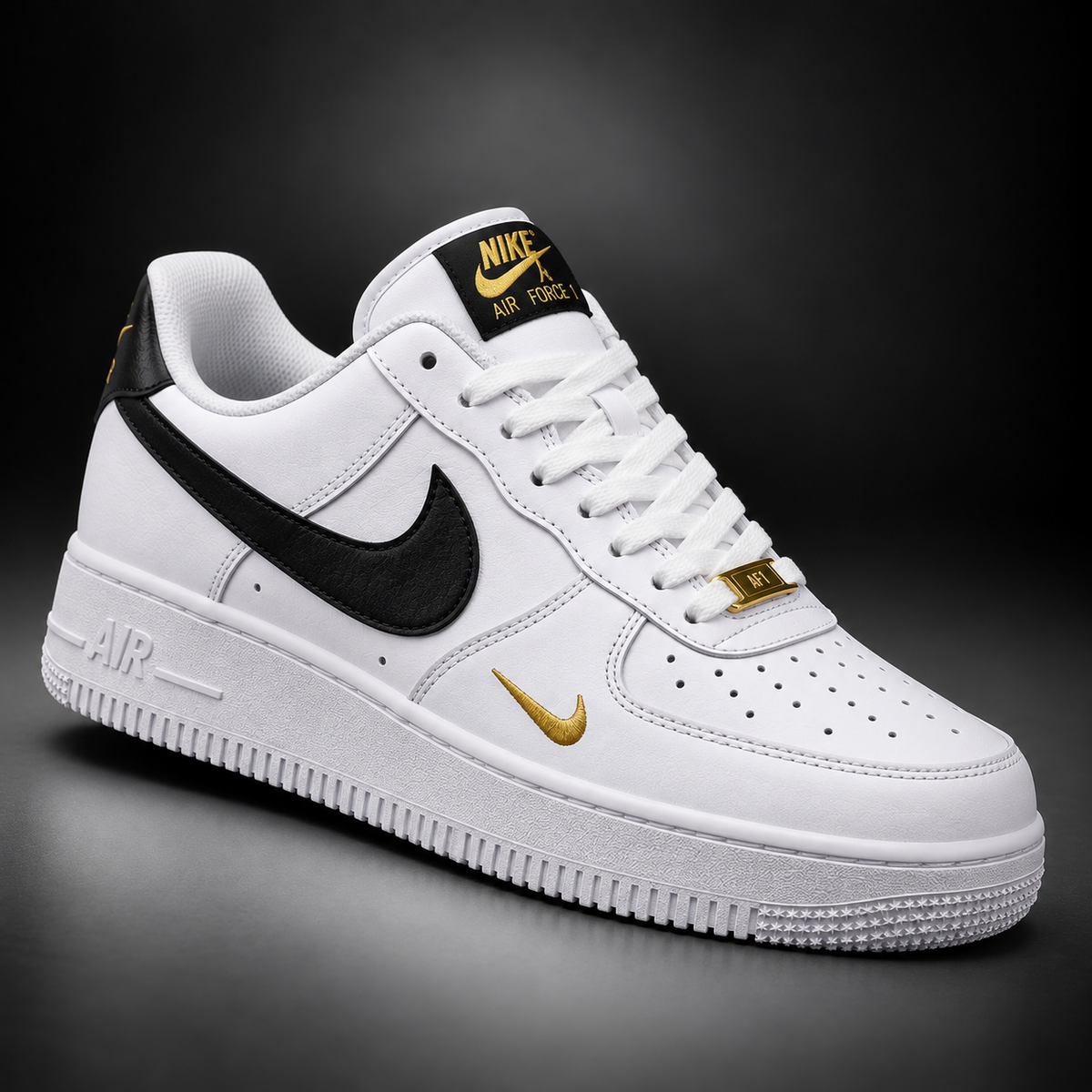 Air Force 1 White Black Gold