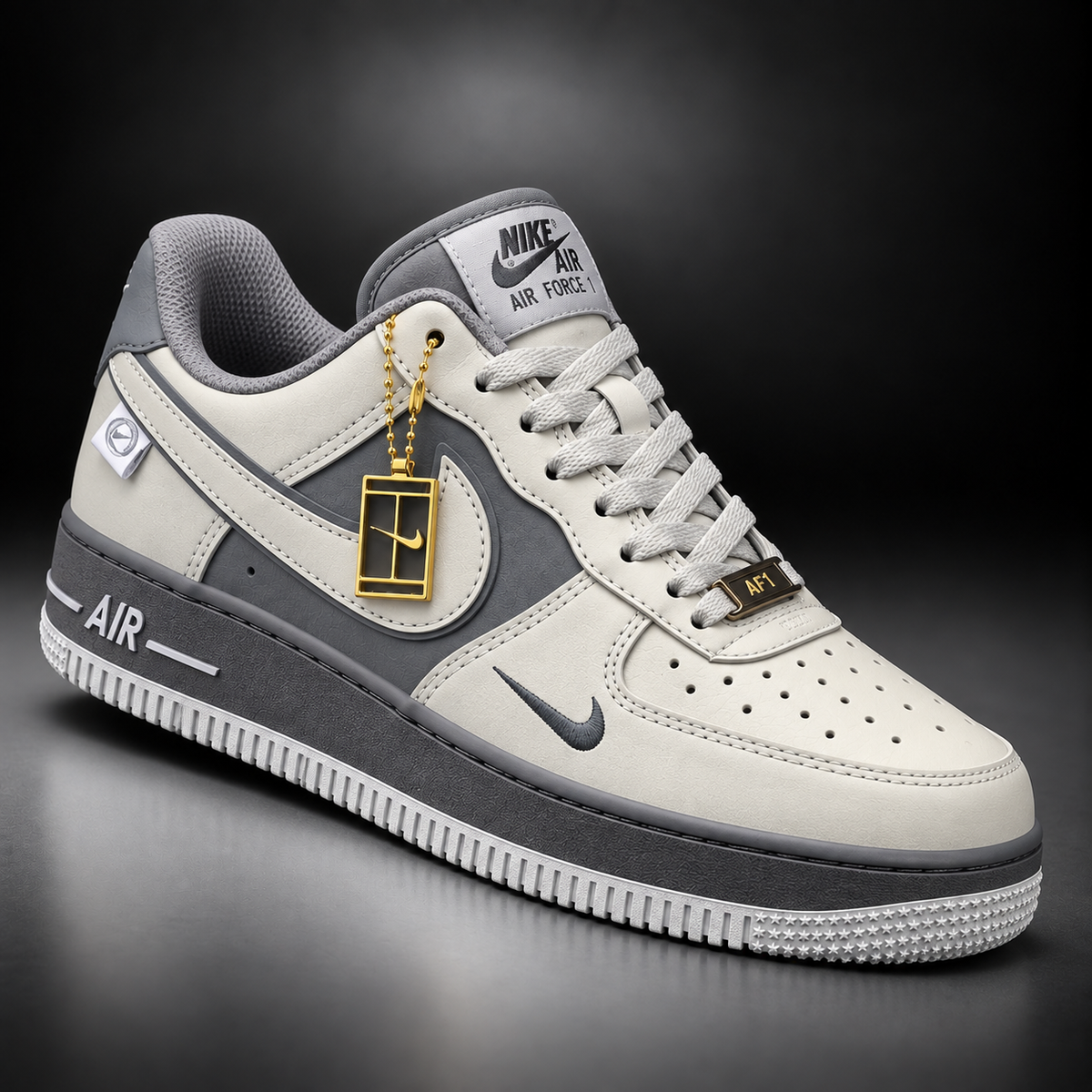 Air Force 1 Grey & Cream Gold