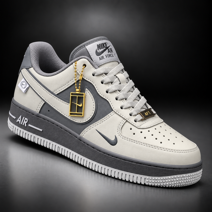 Air Force 1 Grey & Cream Gold