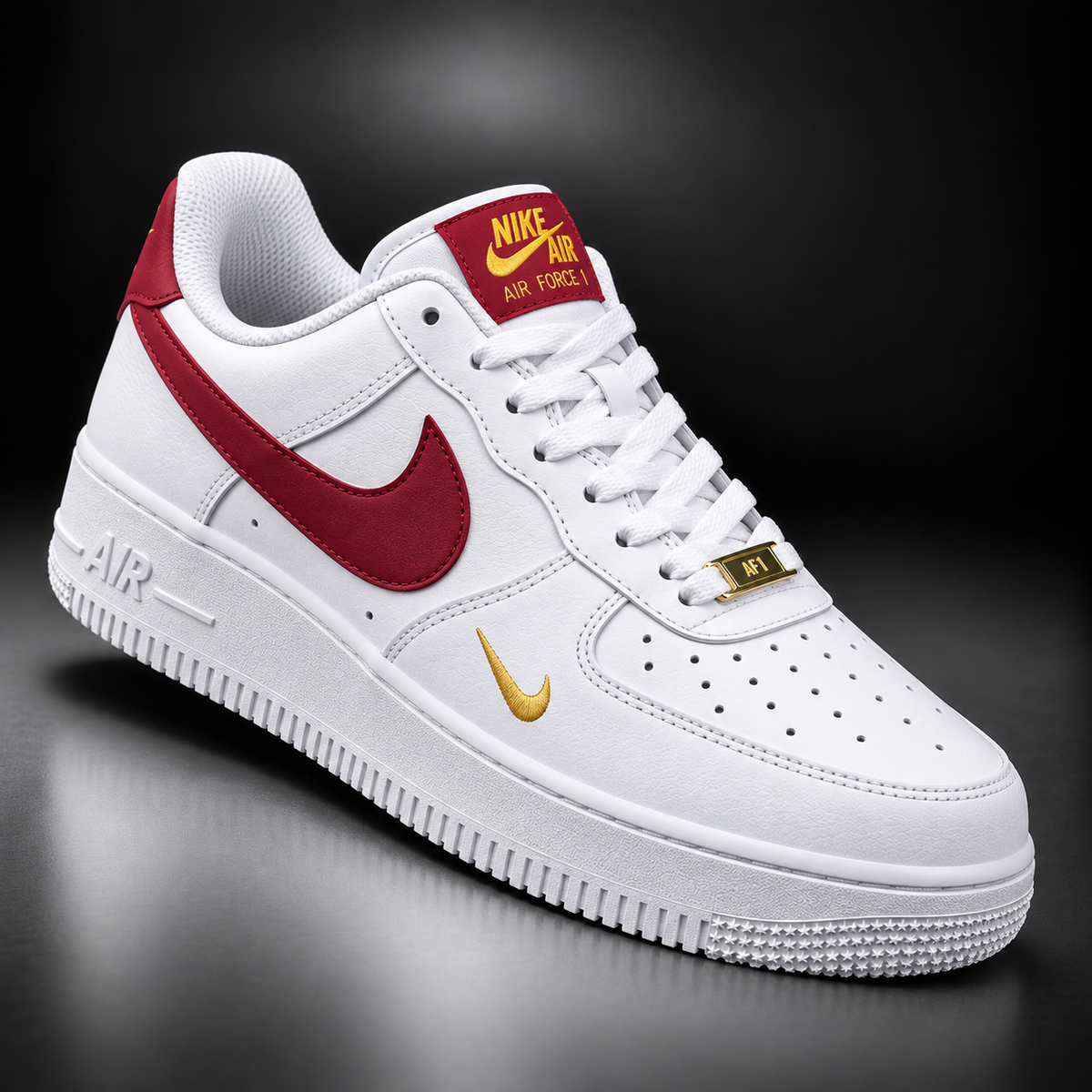 Air Force 1 White Red Gold