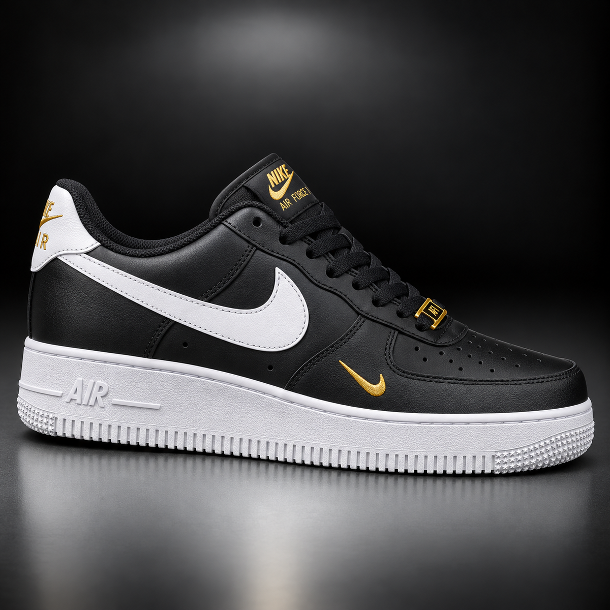 Air Force 1 Black White Gold
