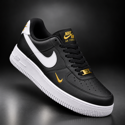 Air Force 1 Black White Gold