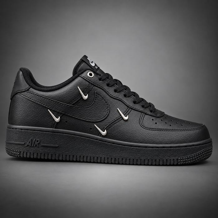 Air Force 1 Black Silver Swoosh