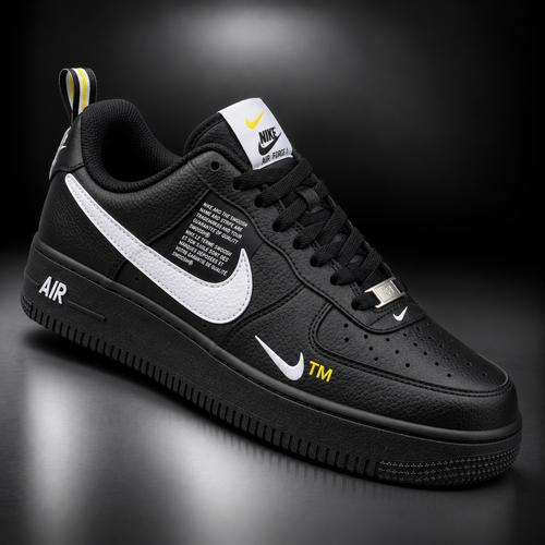 Air Force 1 Black & White – Yellow Detail
