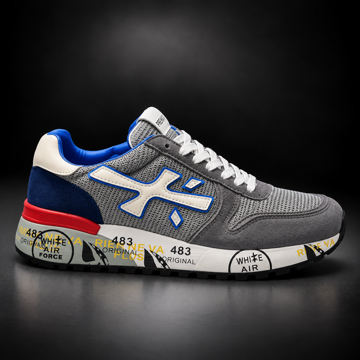Premiata Grey, Blue & Red