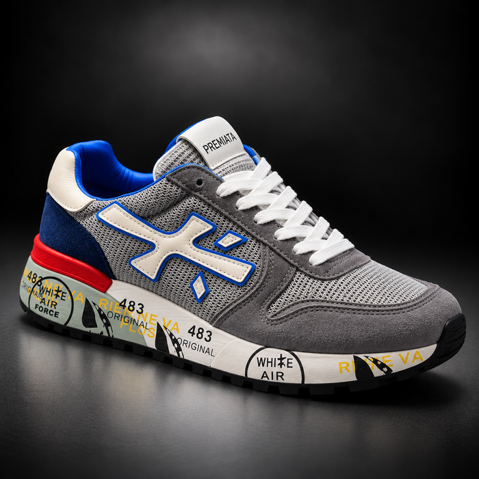 Premiata Grey, Blue & Red