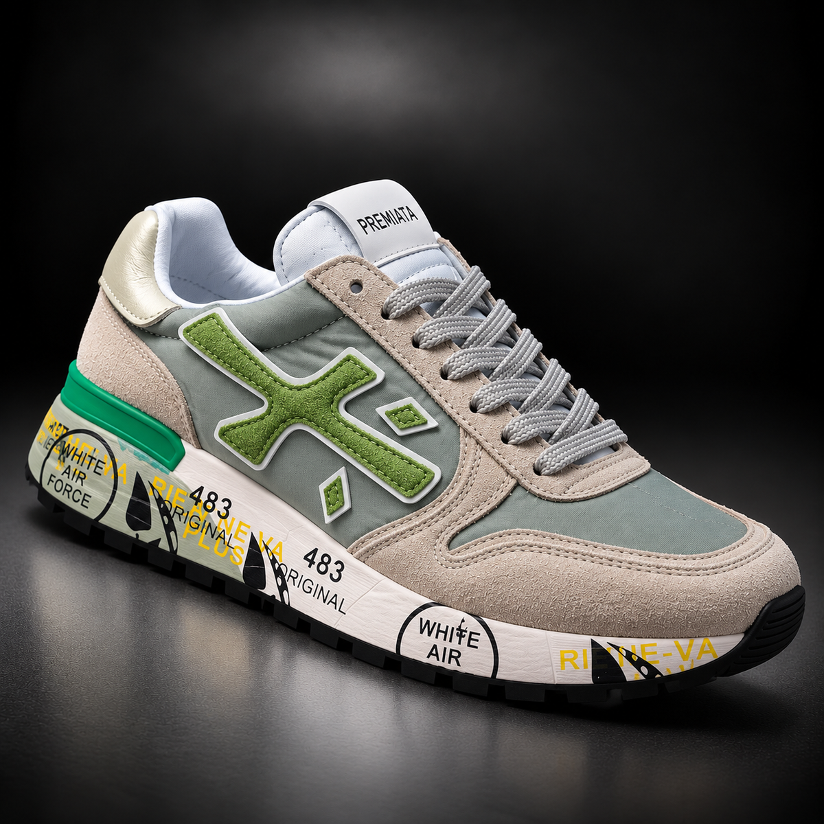Premiata Sage Green & Cream