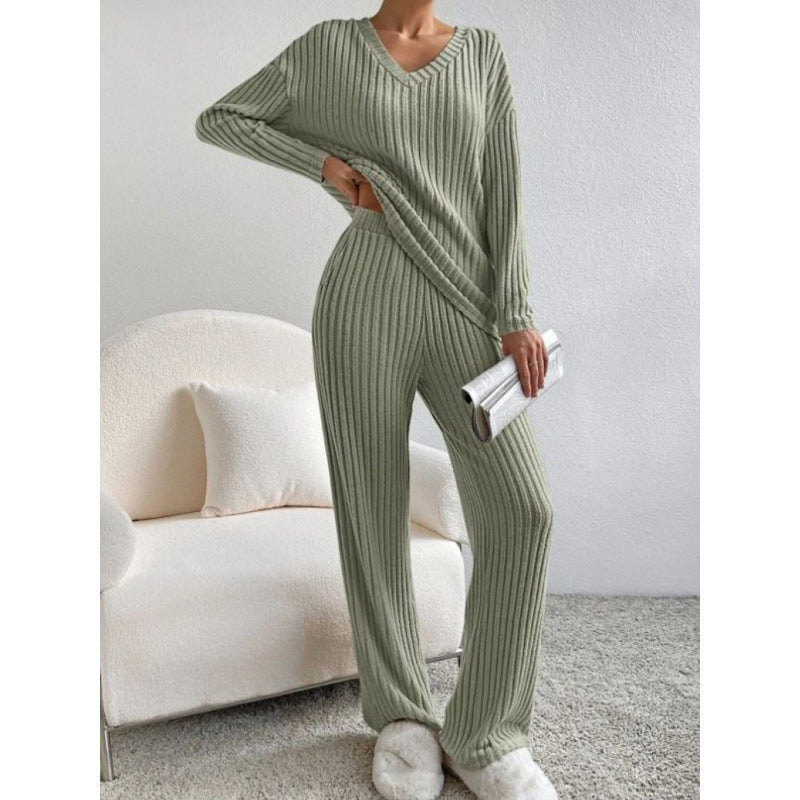 Trousers Suit "Knitted Comfort" con Texture Embossed e Silhouette Long-Sleeve