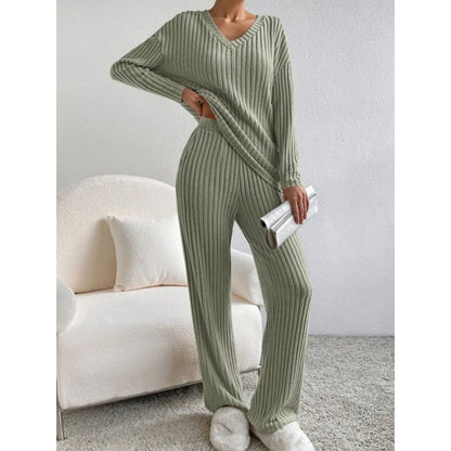 Trousers Suit "Knitted Comfort" con Texture Embossed e Silhouette Long-Sleeve