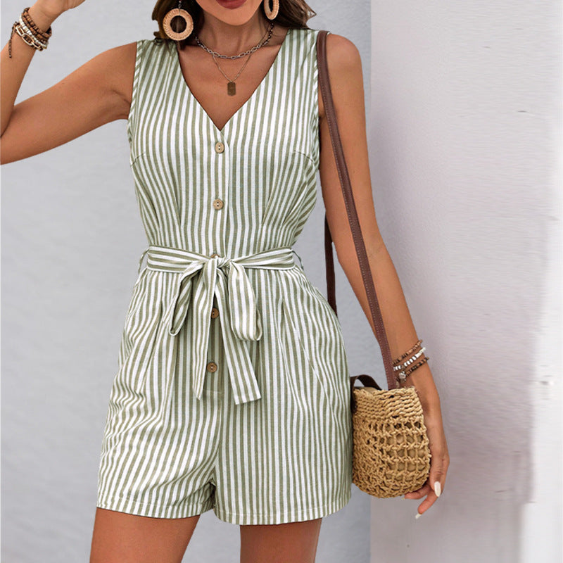 Jumpsuit "Utility Leisure" Sleeveless con Taglio Straight e Dettaglio Buttons