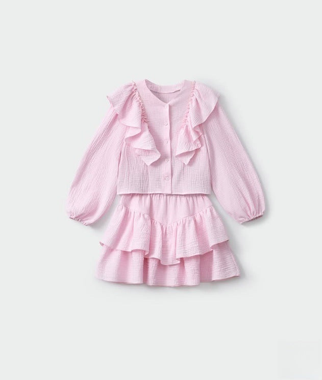 Completo Due Pezzi Unisex in Puro Lino con Giacca Monopetto e Gonna Coordinata