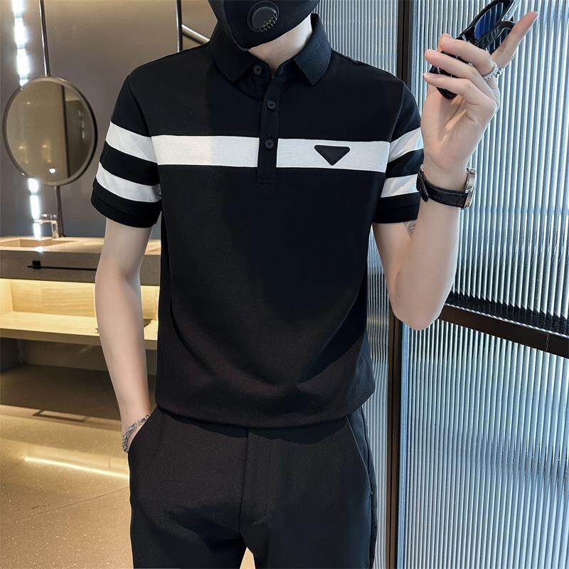Polo "Linear Dynamic" Slim Fit in Tessuto Tecnico Traspirante a Micro-Righe