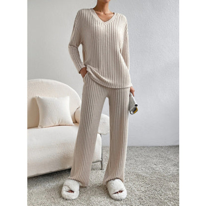 Trousers Suit "Knitted Comfort" con Texture Embossed e Silhouette Long-Sleeve