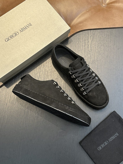 Calzatura Casual in Primo Fiore con Suola Shock-Absorption e Design Leather Stitching
