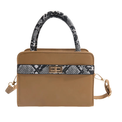 Borsa "Urban Minimalism" Horizontal Square con Dettagli Color Blocking e Chiusura a Scatto