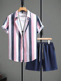 Camicia a Maniche Corte e Shorts in Tessuto Elasticizzato