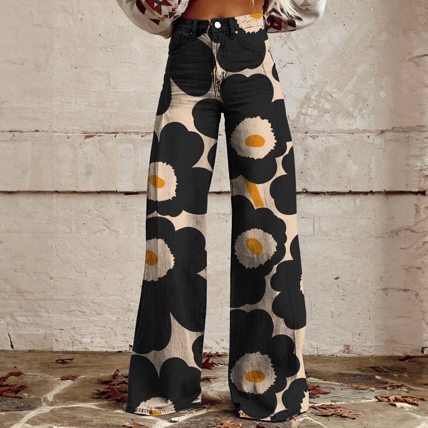 Jeans Wide-Leg "Imitation Jeans" in Tessuto Light-Poly