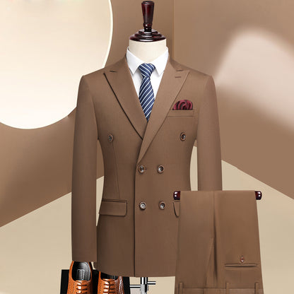Completo Tre Pezzi Slim Fit con Doppiopetto a Tre Bottoni e Struttura TR High-Performance