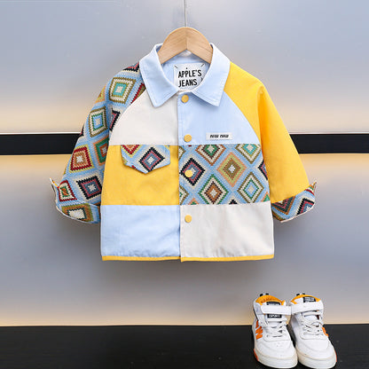 Giacca in Denim di Cotone all'85% "Blue" con Colletto a Rever